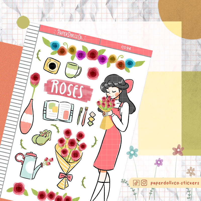 Roses Collections PaperDollzCo Planner Sticker | C096