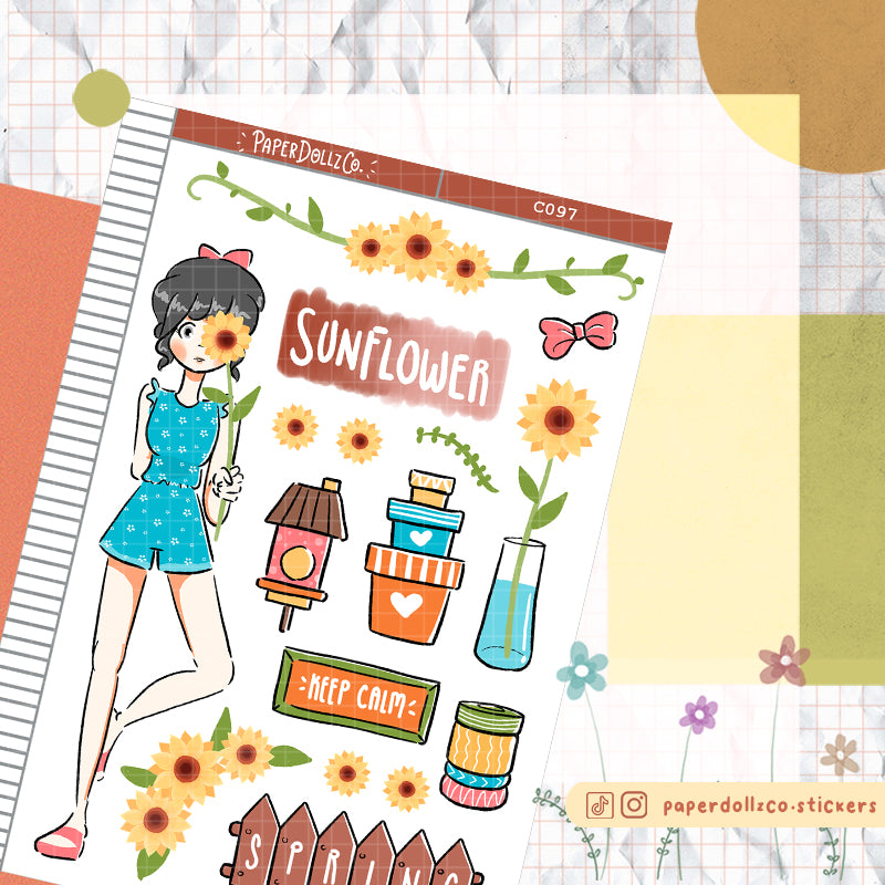 Sunflower Collections PaperDollzCo  Planner Sticker | C097