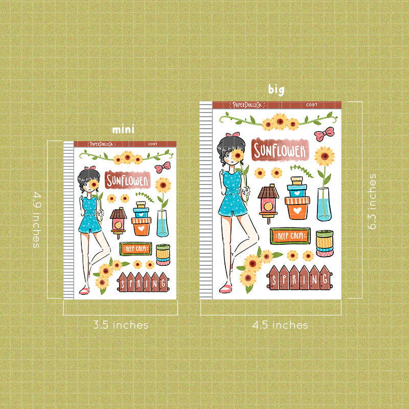 Sunflower Collections PaperDollzCo  Planner Sticker | C097