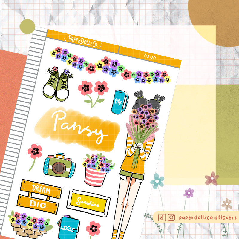 Pansy Collections PaperDollzCo Planner Sticker | C100