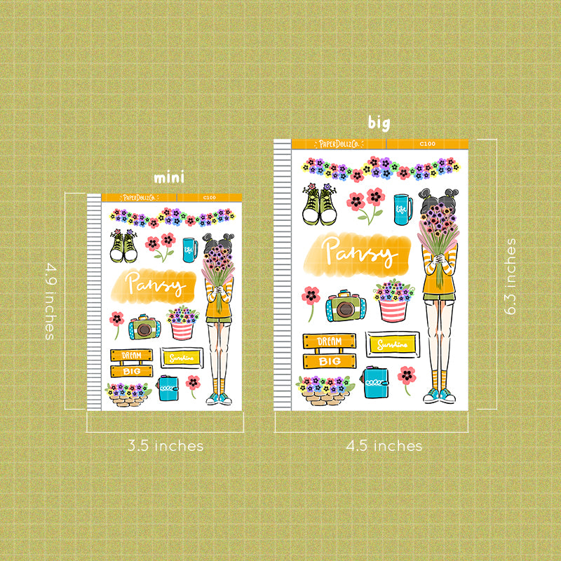 Pansy Collections PaperDollzCo Planner Sticker | C100