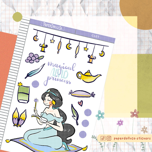PaperDollzCo Magical Arab Princess  Planner Sticker | C107