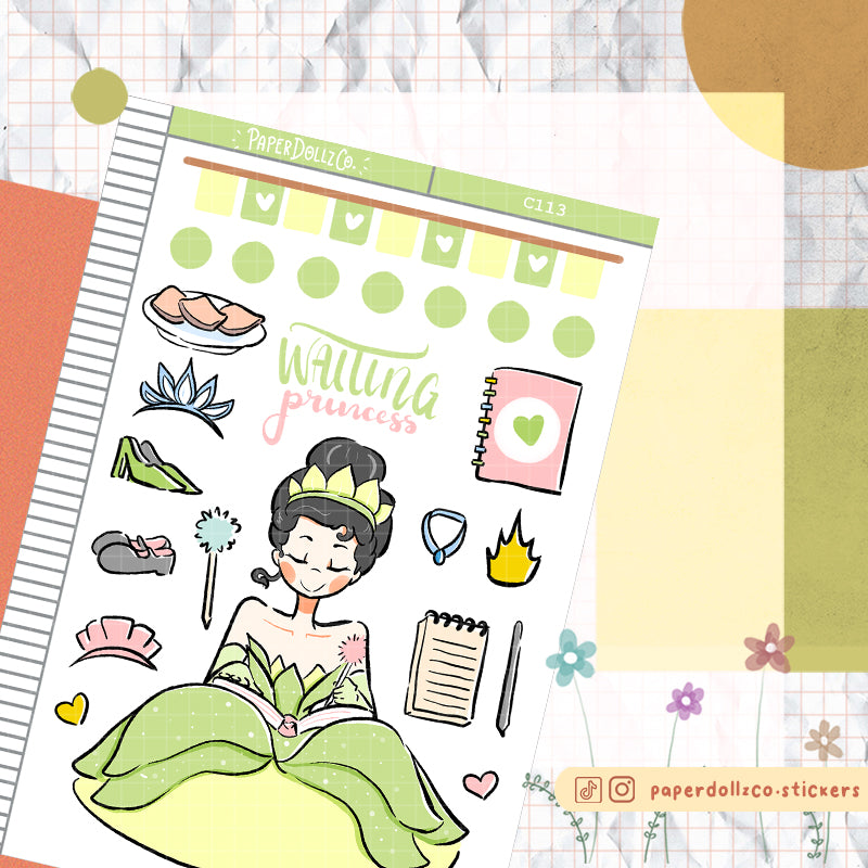 PaperDollzCo Waiting Princess Planner Sticker | C113