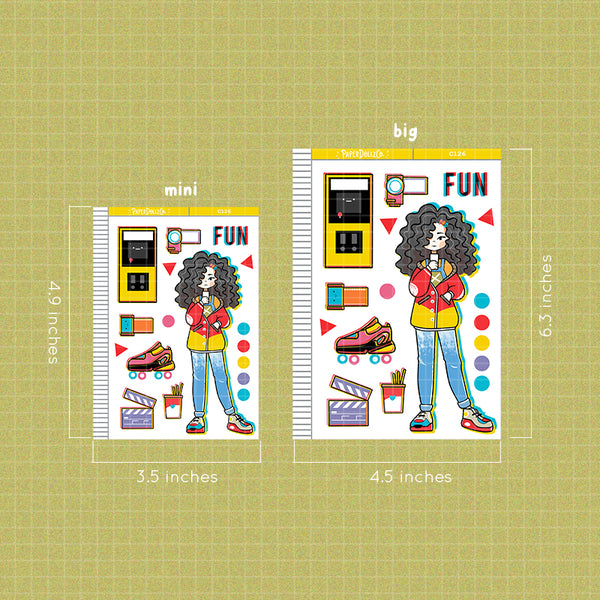 PaperDollzCo 90's Fun Planner Sticker | C126