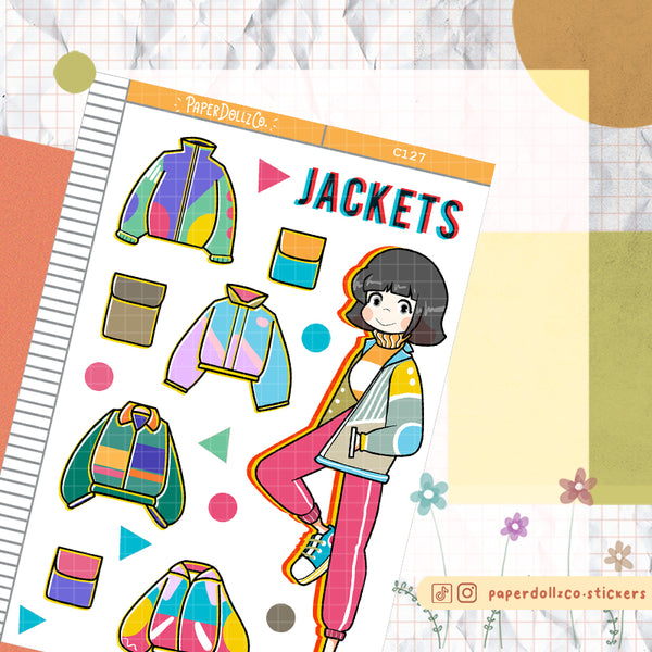 PaperDollzCo 90's Jackets Planner Sticker | C127