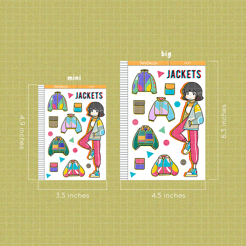 90's Jackets Collections PaperDollzCo Planner Sticker | C127