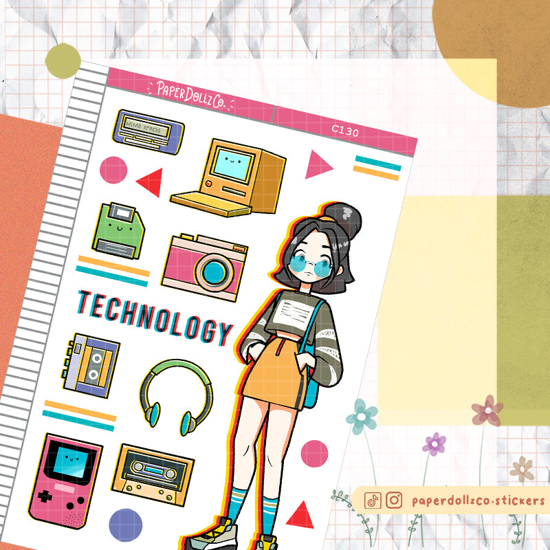 90's Technology Collections PaperDollzCo Planner Sticker | C130