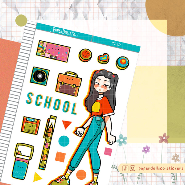 PaperDollzCo 90's School Planner Sticker | C132