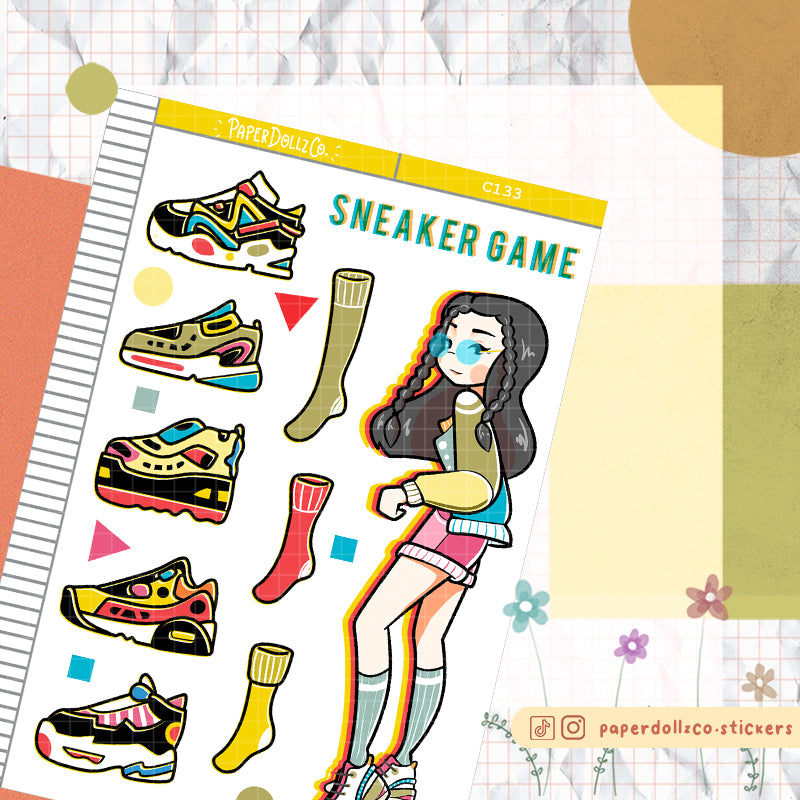 90's Sneaker Collections PaperDollzCo Game Planner Sticker | C133