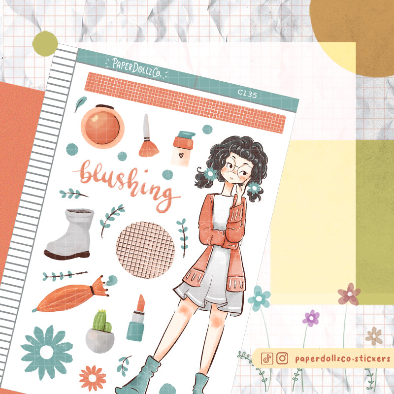 Blushing Spring Collections PaperDollzCo Planner Sticker | C135