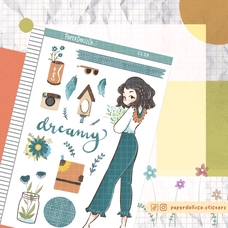 Dreamy Spring Collections PaperDollzCo Planner Sticker | C139