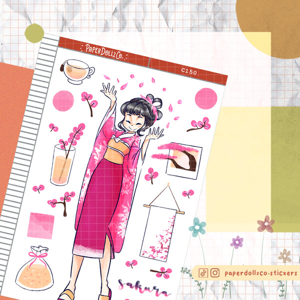 PaperDollzCo Sakura Planner Sticker | C150