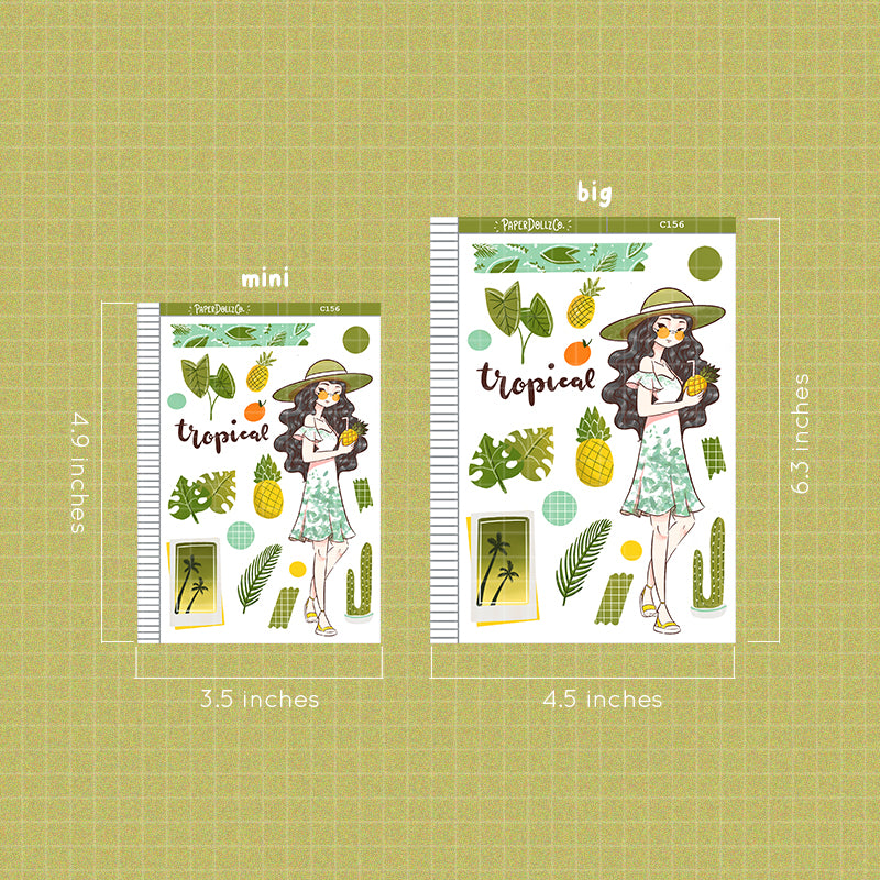 Tropical Summer PaperDollzCo Planner Sticker | C156