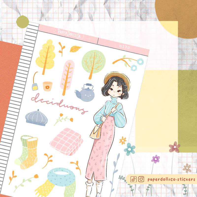 Deciduous Fall Collections PaperDollzCo Planner Sticker | C170