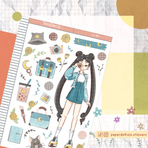 Denim Spring Fashion PaperDollzCo Planner Sticker | C190