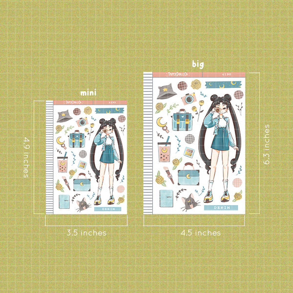 Denim Spring Fashion PaperDollzCo Planner Sticker | C190