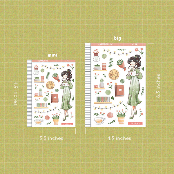 Floral Spring Fashion PaperdDollzCo Planner Sticker | C191
