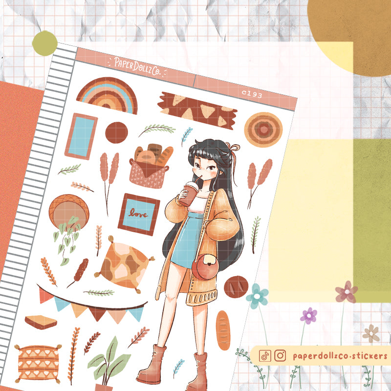 Knitted Spring Fashion PaperdDollzCo Planner Sticker | C193