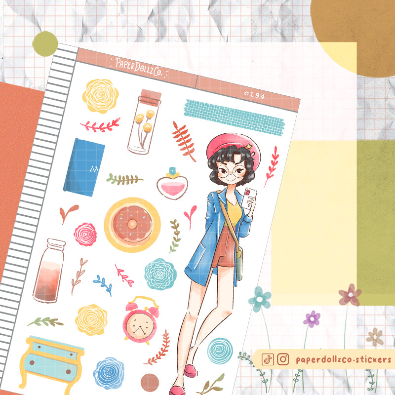 Preppy Spring Fashion Collections PaperdDollzCo Planner Sticker | C194