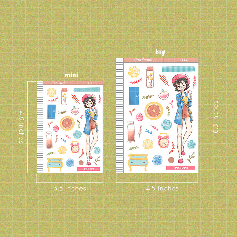 Preppy Spring Fashion Collections PaperdDollzCo Planner Sticker | C194