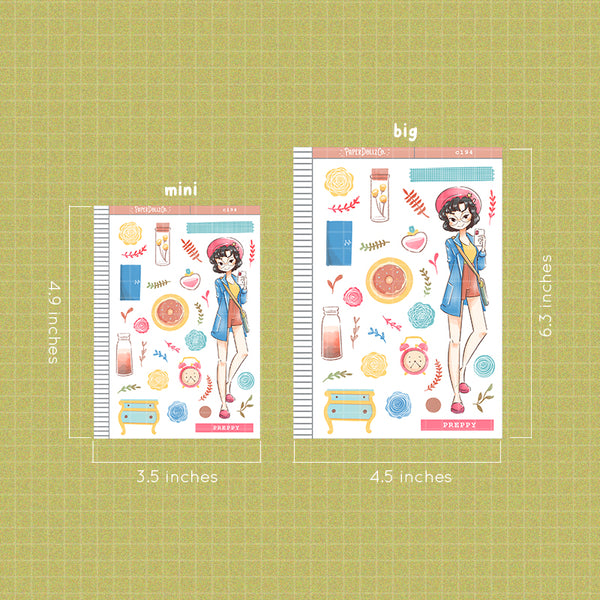 Preppy Spring Fashion PaperdDollzCo Planner Sticker | C194
