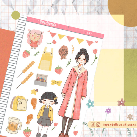 Eomeoni Korean Collections PaperDollzCo Planner Stickers | C197