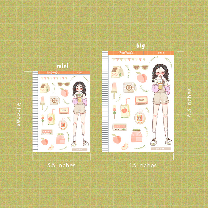 Peach PaperDollzCo Summer Planner Stickers | C202