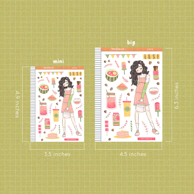 Watermelon Collections PaperDollzCo Summer Planner Stickers | C204