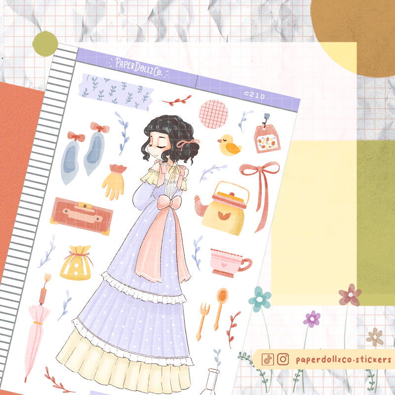 Lavender Tea Party Collections PaperDollzCo Planner Stickers | C210