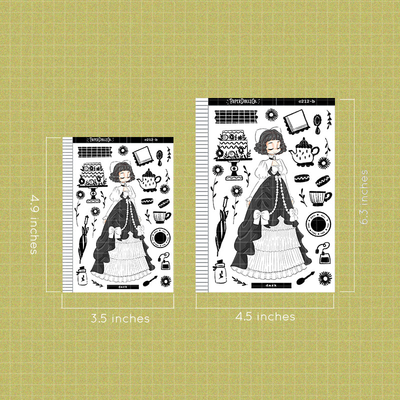 Dark Gothicness PaperDollzCo Planner Stickers | C212b