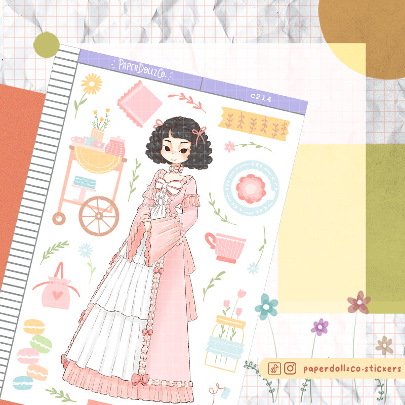 Rose Tea Party Collections PaperDollzCo Planner Stickers | C214