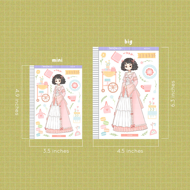 Rose Tea Party Collections PaperDollzCo Planner Stickers | C214
