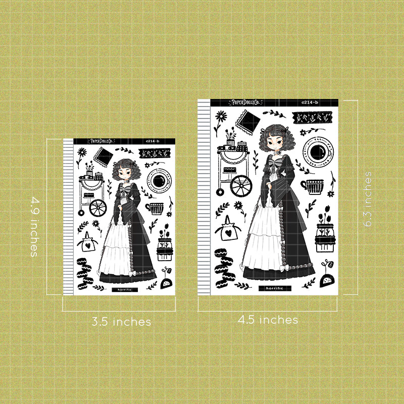 Horrific Gothicness Collections PaperDollzCo Planner Stickers | C214b