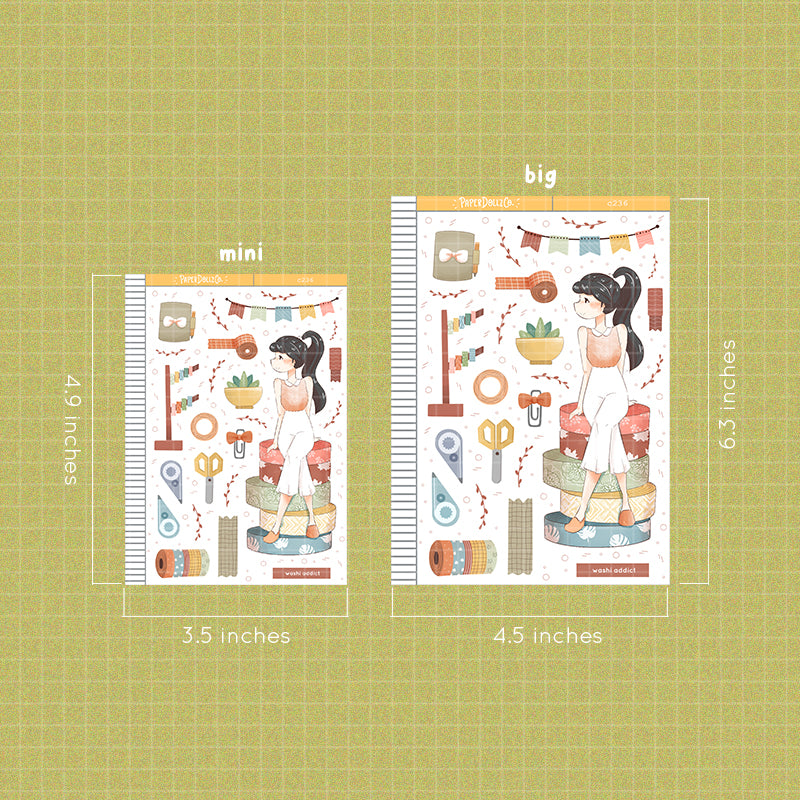 Washi Addict Collections PaperDollzCo Planner Stickers | C236