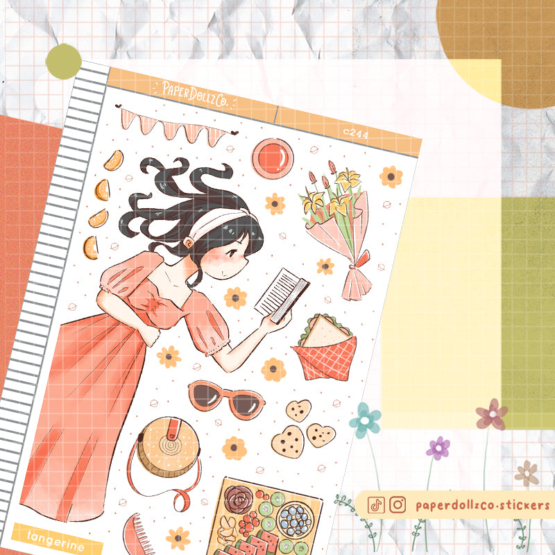 Tangerine Collections Paperdollzco Planner Stickers | C244