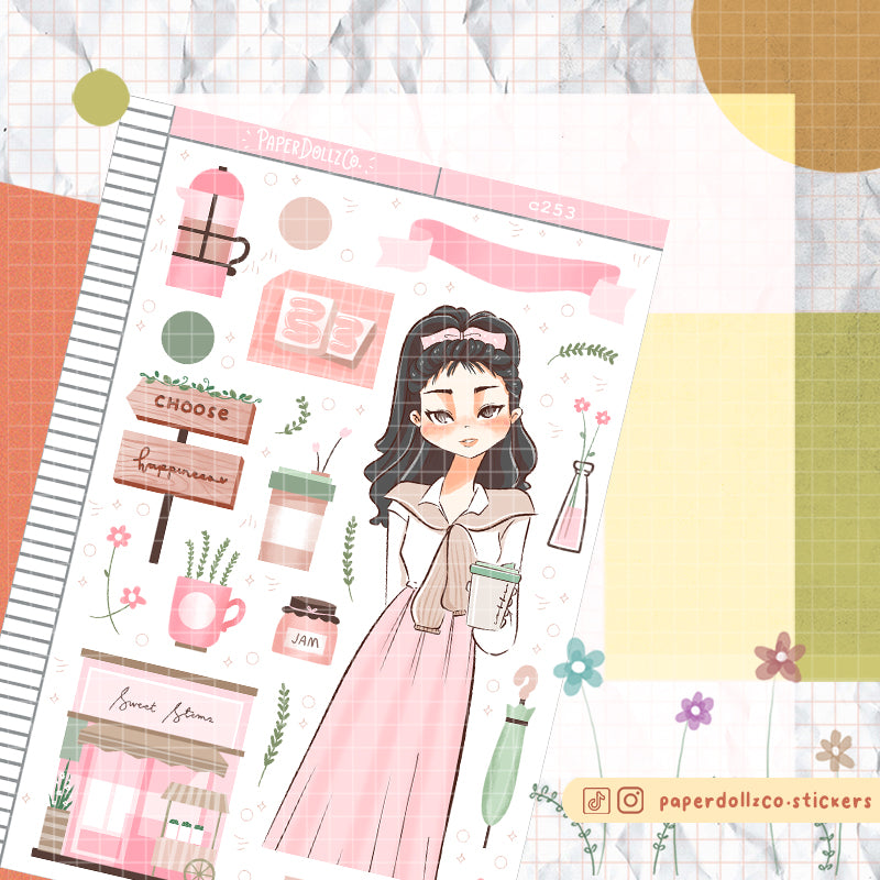 Sweet Stems Shades of Pink Collections Paperdollzco Planner Stickers | C253