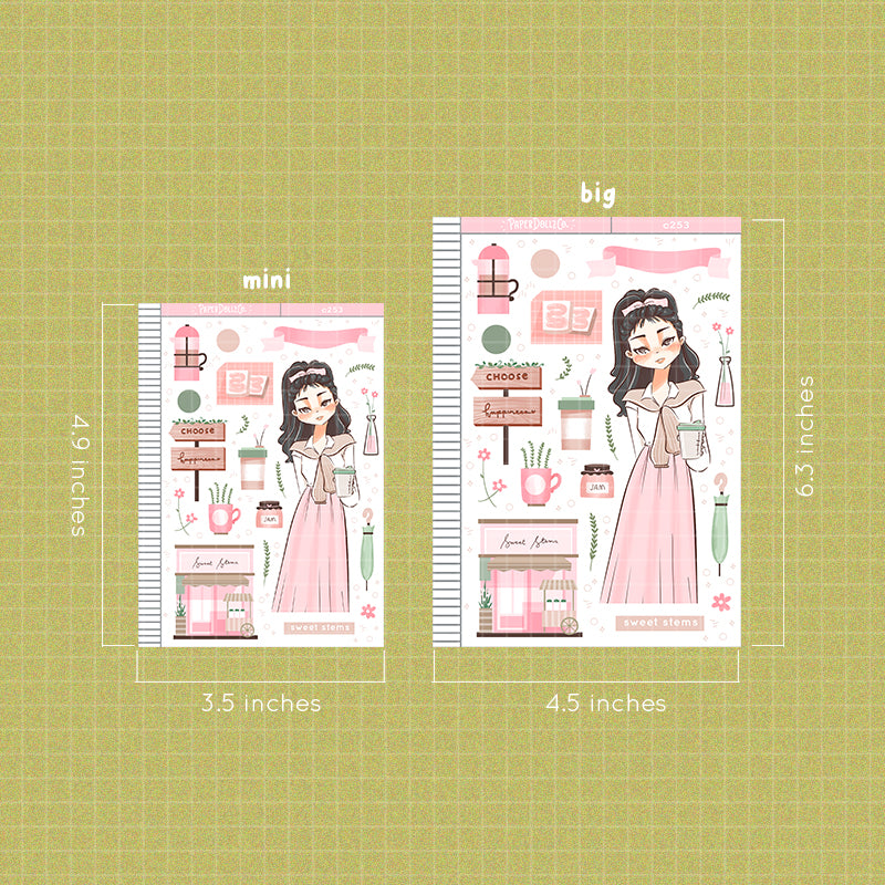 Sweet Stems Shades of Pink Collections Paperdollzco Planner Stickers | C253