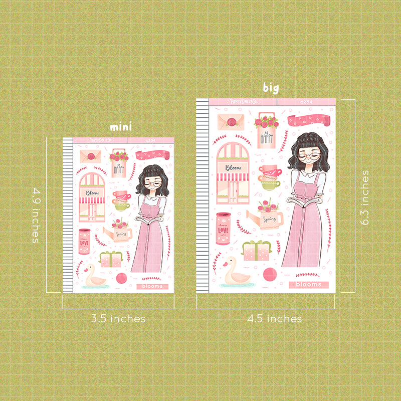 Blooms Shades of Pink Collections Paperdollzco Planner Stickers | C254