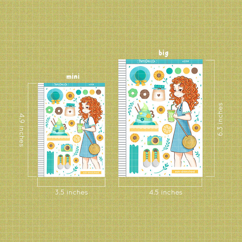 Sun-drenched Summer Princess Collections Paperdollzco Planner Stickers | C258