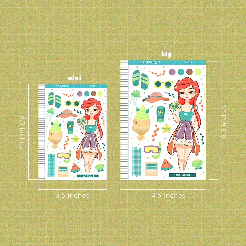 Sun-kissed Summer Princess Collections Paperdollzco Planner Stickers | C259