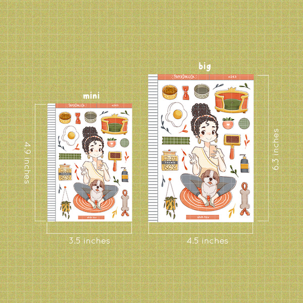 Shih Tzu Fur In Love Paperdollzco Planner Stickers | C263