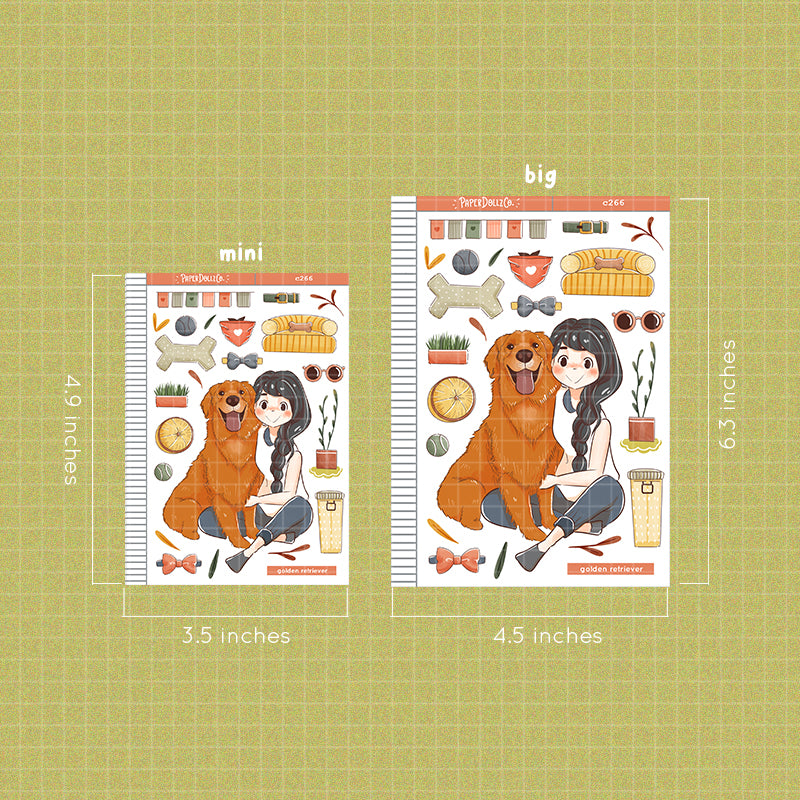 Golden Retriever Fur In Love Collections Paperdollzco Planner Stickers | C266
