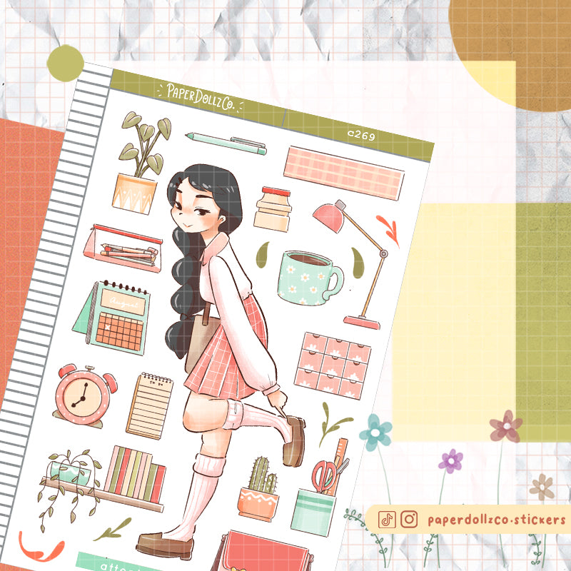 Attentive Student School Is Cool Collections Paperdollzco Planner Stickers | C269