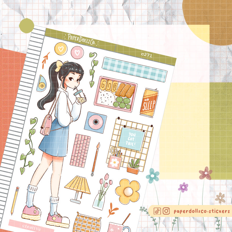 Creative Student School Is Cool Collections Paperdollzco Planner Stickers | C271