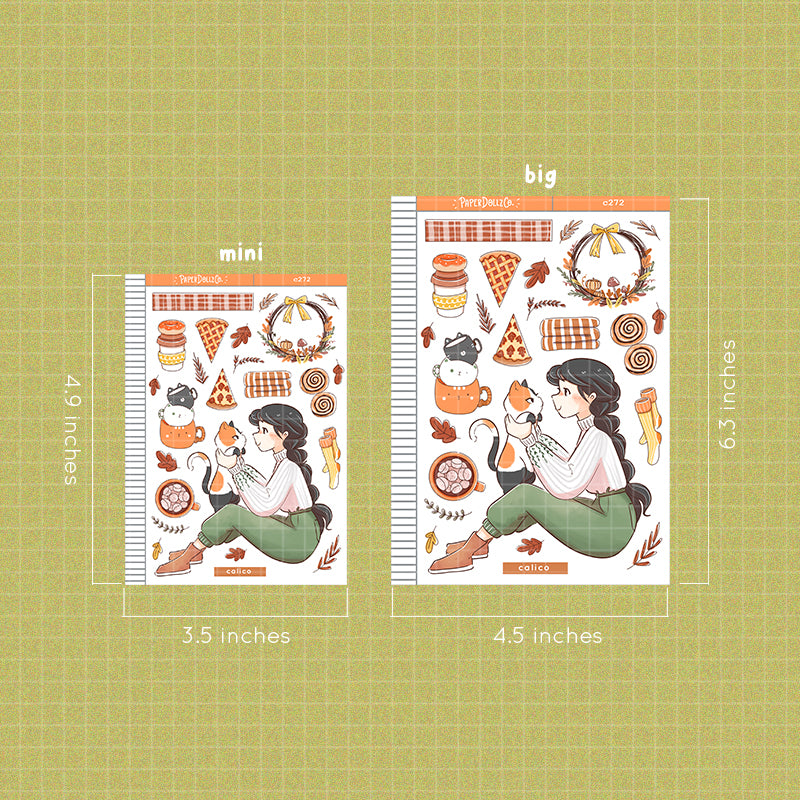 Calico Cat Autumn Purrfection Collections Paperdollzco Planner Stickers | C272