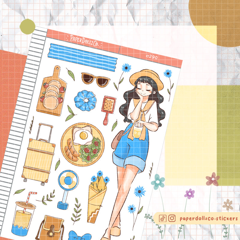 Travel Girl | Story of Us | Collections | Paperdollzco Planner Stickers | C290