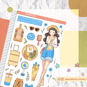 Travel Girl | Story of Us | Paperdollzco Planner Stickers | C290