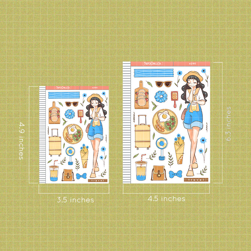 Travel Girl | Story of Us | Collections | Paperdollzco Planner Stickers | C290