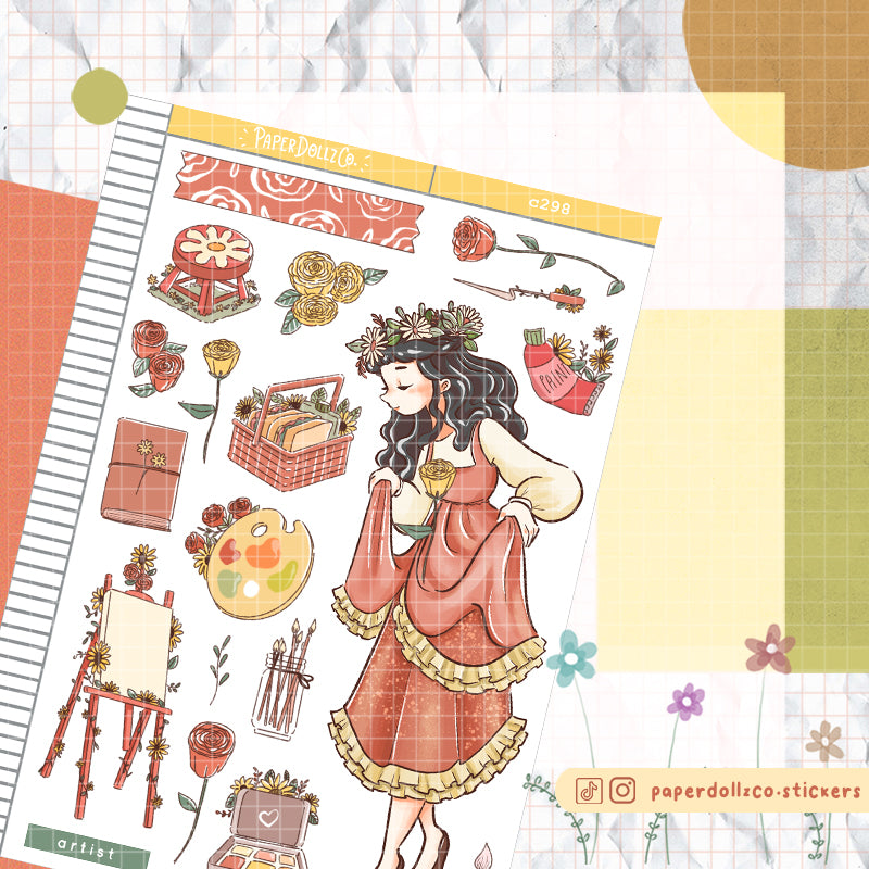 Artist The Pretty Petal | Collections | Paperdollzco Planner Stickers | C298