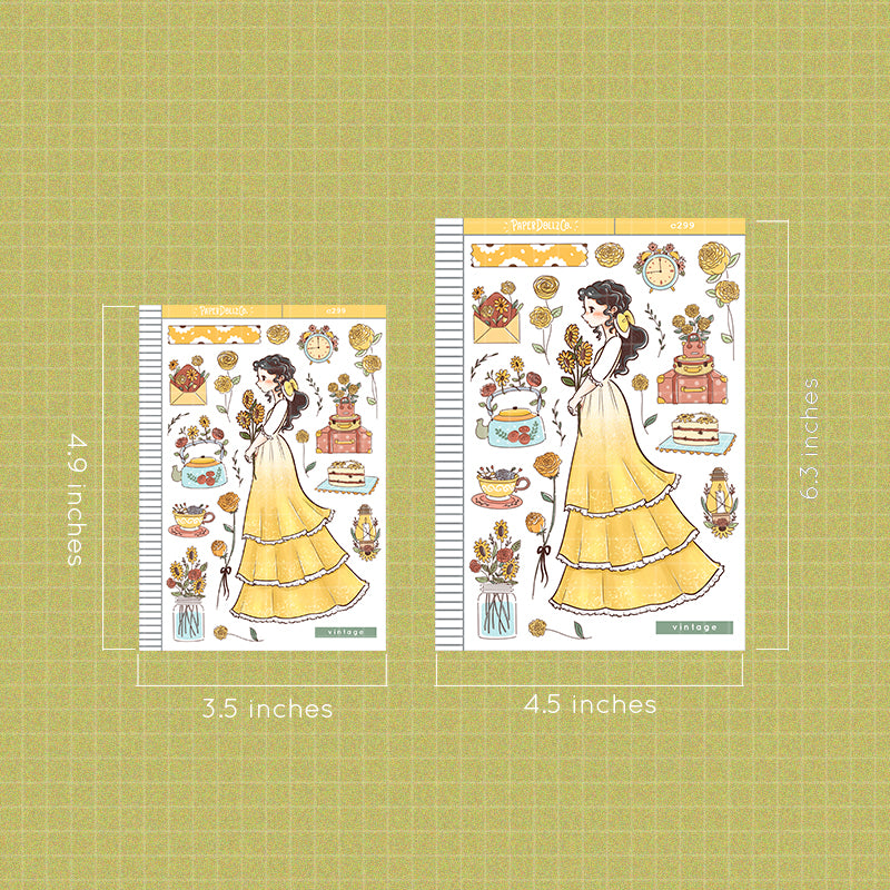 Vintage The Pretty Petal | Collections | Paperdollzco Planner Stickers | C299